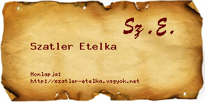 Szatler Etelka névjegykártya